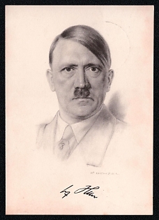 1937 'Adolf Hitler', Third Reich Nazi Propaganda Postcard