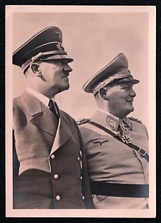 1933-1945 'The Fuhrer and the Duce', Hitler and Personalities, Third Reich Nazi Propaganda Postcard