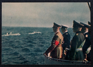 1933-1945 'Adolf Hitler and the Navy', Hitler and People, Third Reich Nazi Propaganda Postcard