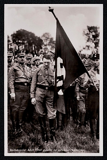 1933 'Reich Chancellor Adolf Hitler Remembers His Fallen Comrades', Hitler and People, Third Reich Nazi Propaganda Postcard