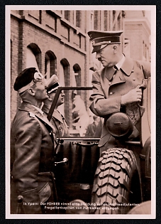 1933-1945 'In Ypres: The Fuhrer Receives a Report from His Naval Adjutant, Frigate Captain Von Puttkamer', Hitler and People, Third Reich Nazi Propaganda Postcard