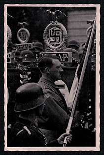 1938 'Adolf Hitler', Hitler and People, Third Reich Nazi Propaganda Postcard