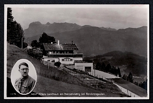 1933-1945 'Adolf Hitler's Country House on Obersalzberg near Berchtesgaden', Hitler Commemorative, Third Reich Nazi Propaganda Postcard