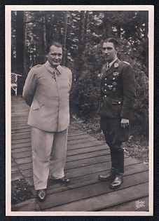 1933-1945 'Reichsmarschall Goring and Colonel Molders', Famous Nazi Personality Portrait, Third Reich Nazi Propaganda Postcard