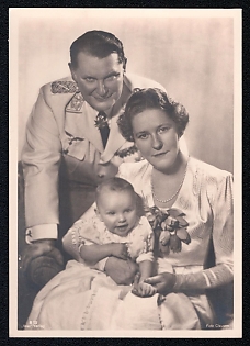 1933-1945 'Reichsmarschall Goring and Family', Famous Nazi Personality Portrait, Third Reich Nazi Propaganda Postcard