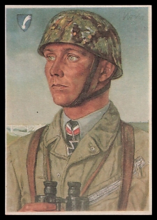 1940 'Major Koch, One of Our Most Deserving Paratroopers', High Rank Military Personnel Portrait, Third Reich Nazi Propaganda Postcard