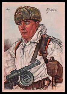 1933-1945 'Successful Finnish Scout Troop Leader', High Rank Military Personnel Portrait, Third Reich Nazi Propaganda Postcard