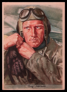 1933-1945 'Reconnaissance Pilot', High Rank Military Personnel Portrait, Third Reich Nazi Propaganda Postcard