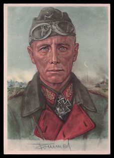 1933-1945 'Our Tank Weapon Field Marshal Rommel', High Rank Military Personnel Portrait, Third Reich Nazi Propaganda Postcard