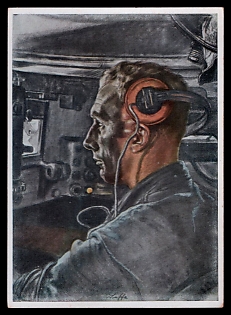 1942 'Our Tank Weapon a Tank Driver', High Rank Military Personnel Portrait, Third Reich Nazi Propaganda Postcard