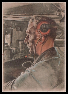 1940 'The Tank Driver is an Example of Selfless Loyalty to Duty', High Rank Military Personnel Portrait, Third Reich Nazi Propaganda Postcard