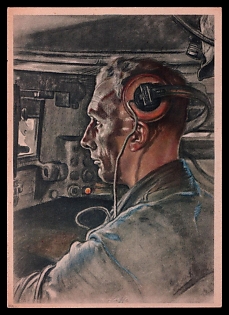 1933-1945 'The Tank Driver is the Example of Selfless Loyalty to Duty', High Rank Military Personnel Portrait, Third Reich Nazi Propaganda Postcard