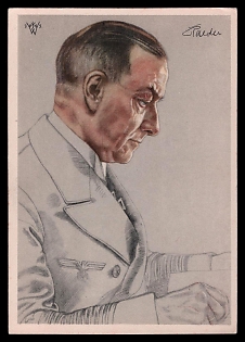 1933-1945 'Grand Admiral Raeder', High Rank Military Personnel Portrait, Third Reich Nazi Propaganda Postcard