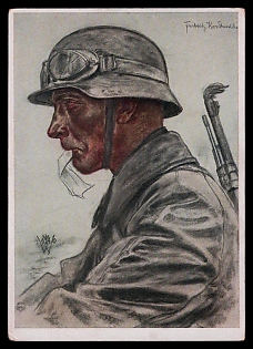 1941 'A Police Officer Our Tank Weapon', High Rank Military Personnel Portrait, Third Reich Nazi Propaganda Postcard