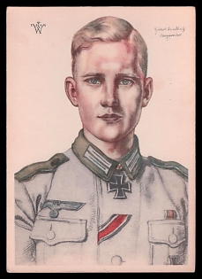 1933-1945 'Corporal Brinkforth', High Rank Military Personnel Portrait, Third Reich Nazi Propaganda Postcard