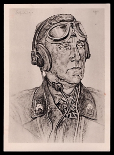 1933-1945 'Proven Leader of a Tank Regiment, Colonel Rothenburg', High Rank Military Personnel Portrait, Third Reich Nazi Propaganda Postcard