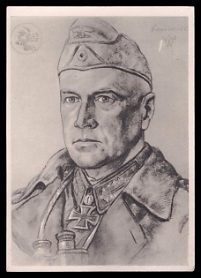 1933-1945 'Lieutenant General Cruwell Commander of a Particularly Successful Armored Division', High Rank Military Personnel Portrait, Third Reich Nazi Propaganda Postcard