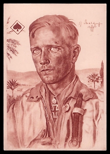 1933-1945 'Major Baron Von Maltzahn', High Rank Military Personnel Portrait, Third Reich Nazi Propaganda Postcard