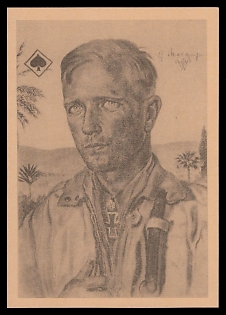 1933-1945 'Our Air Force Major Freiherr Von Maltzahn One of Our Successful Fighter Pilots', High Rank Military Personnel Portrait, Third Reich Nazi Propaganda Postcard