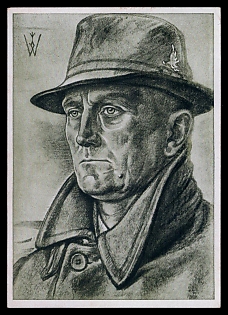 1940 'German Soldier', High Rank Military Personnel Portrait, Third Reich Nazi Propaganda Postcard