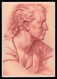 1938 'German Blood Nobility All Over the World Styrian Mountain Farmer's Daughter', Woman Portrait, Third Reich Nazi Propaganda Postcard