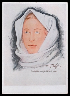 1933-1945 'From the Great Trek Otto Engelhardt - Kyffhauser: German Farmer's Daughter from Galicia', Woman Portrait, Third Reich Nazi Propaganda Postcard