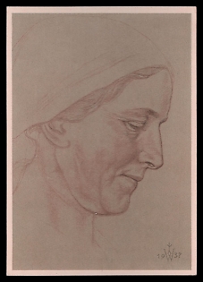 1937 'German Blood Label All Over the World Wurttemberg Farmer's Wife', Woman Portrait, Third Reich Nazi Propaganda Postcard