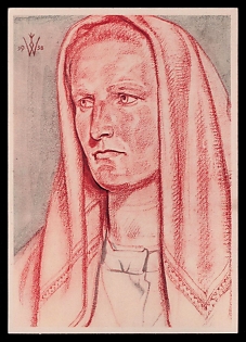 1938 'German Nobility All Over the World Burgenland Farmer's Wife', Woman Portrait, Third Reich Nazi Propaganda Postcard