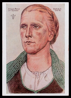 1933-1945 'German Blood Nobility All Over the World Carinthian Farmer's Wife', Woman Portrait, Third Reich Nazi Propaganda Postcard