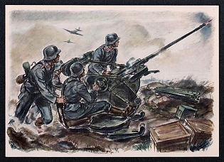 1933-1945 'Light Anti-aircraft Gun', Infantry Wehrmacht Army Military, Third Reich Nazi Propaganda Postcard