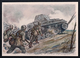 1933-1945 'Armored Car', Infantry Wehrmacht Army Military, Third Reich Nazi Propaganda Postcard