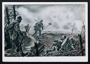1933-1945 'Engineer Shock Troop Opens the Way to the Enemy Position', Infantry Wehrmacht Army Military, Third Reich Nazi Propaganda Postcard