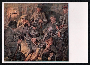 1933-1945 'Munich House of German Art Elk Eber - they Drum', Infantry Wehrmacht Army Military, Third Reich Nazi Propaganda Postcard