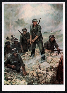 1933-1945 'Munich, House of German Art Paul Hahndel Getting Ready', Infantry Wehrmacht Army Military, Third Reich Nazi Propaganda Postcard