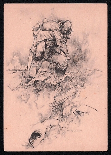 1933-1945 'The Comrade War Correspondent: Busch', Infantry Wehrmacht Army Military, Third Reich Nazi Propaganda Postcard
