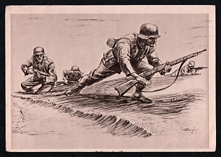 1941 'German Soldier', Infantry Wehrmacht Army Military, Third Reich Nazi Propaganda Postcard