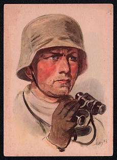 1933-1945 'The Group Leader Drawing: Ahlers', Infantry Wehrmacht Army Military, Third Reich Nazi Propaganda Postcard
