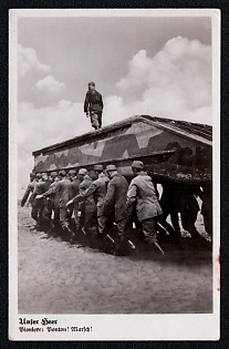 1943 'Our Army Pioneers: Bonton! March!', Infantry Wehrmacht Army Military, Third Reich Nazi Propaganda Postcard