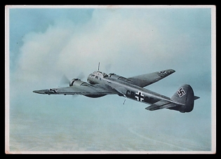 1933-1945 'Our Air Force in the Mediterranean Junkers-Ju 88 Horizontal and Dive Attack Aircraft in Climb. The Ju 88 Has, as Can be Seen from the Okw Reports. As Can be Seen, it was Used Particularly Widely in the Mediterranean Region', Military Aircraft Air Force Luftwaffe, Third Reich Nazi Propaganda Postcard