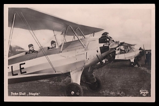 1942 'Focke-wulf Stieglitz', Military Aircraft Air Force Luftwaffe, Third Reich Nazi Propaganda Postcard