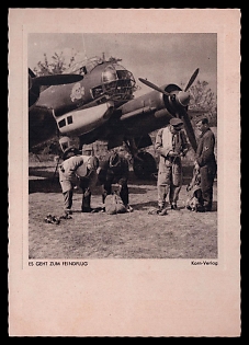 1933-1945 'It Goes to the Enemy Flight', Military Aircraft Air Force Luftwaffe, Third Reich Nazi Propaganda Postcard