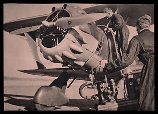 1933-1945 'Responsible Service. Men from the Ground Crew Prepare the Plane for Take-off', Military Aircraft Air Force Luftwaffe, Third Reich Nazi Propaganda Postcard