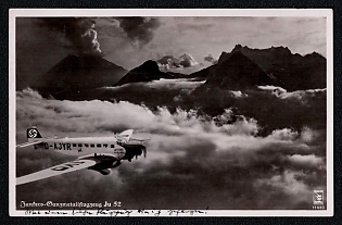 1936 'Junkers All-metal Aircraft Ju 52', Military Aircraft Air Force Luftwaffe, Third Reich Nazi Propaganda Postcard