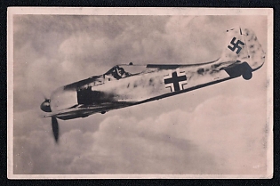 1944 'Focke-wulf-Jager Fw 190 with Dual Radial Engine Bmw 801', Military Aircraft Air Force Luftwaffe, Third Reich Nazi Propaganda Postcard