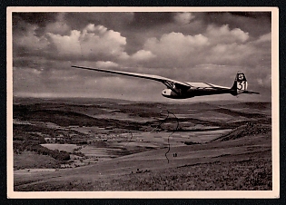1937 'Beautiful Germany: the Rhon Wasserkuppe 950 M. Start of the Long-Distance Flight', Military Aircraft Air Force Luftwaffe, Third Reich Nazi Propaganda Postcard