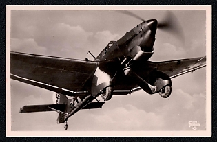 1933-1945 'Photo Series - Our Luftwaffe Ju 87 Dive Bomber Taking Off', Military Aircraft Air Force Luftwaffe, Third Reich Nazi Propaganda Postcard