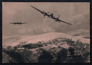 1933-1945 'Messerschmitt Destroyer Me 110 Over the Balkans', Military Aircraft Air Force Luftwaffe, Third Reich Nazi Propaganda Postcard