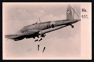 1933-1945 'Heinkel Fighter Aircraft He 111 Bombing Release Released by R. L.m.', Military Aircraft Air Force Luftwaffe, Third Reich Nazi Propaganda Postcard