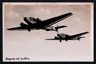 1933-1945 'Fledged on Frind Flight', Military Aircraft Air Force Luftwaffe, Third Reich Nazi Propaganda Postcard