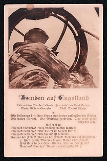 1940 'Bombs on Engelland', Air Forces Wehrmacht Military Army, Third Reich Nazi Propaganda Postcard